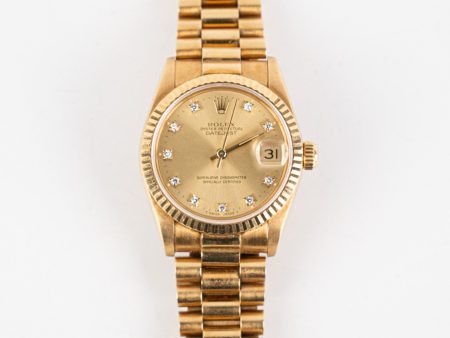 Rolex 31mm Gold with Diamonds Watch Online Sale