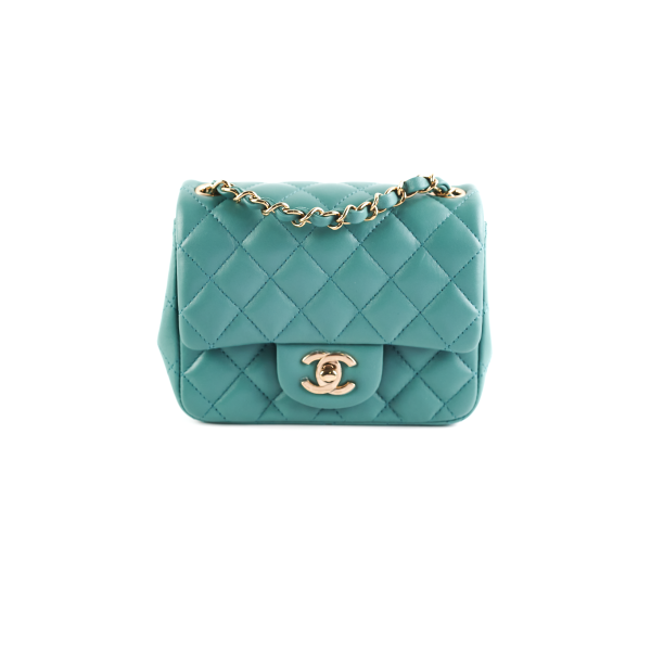 HOLD Chanel Quilted Mini Square Teal (Microchip) Sale