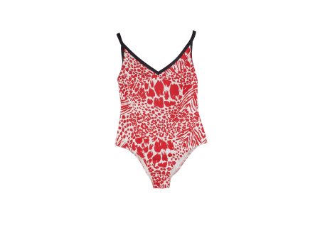 Louis Vuitton One Piece Swim Suit Red White 38 Online now