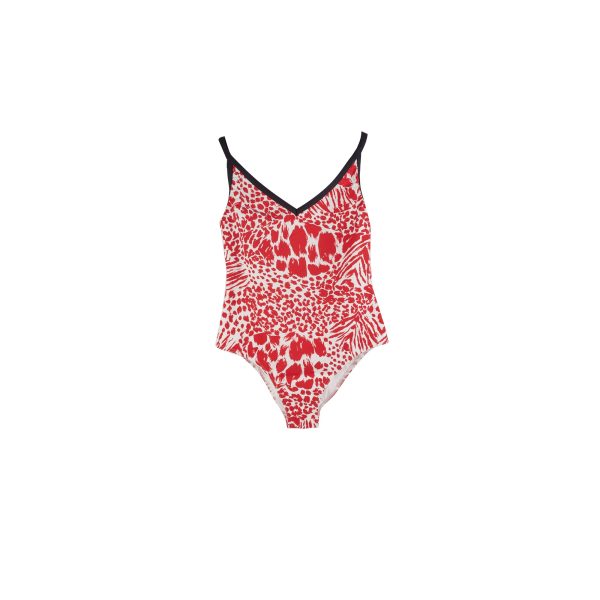 Louis Vuitton One Piece Swim Suit Red White 38 Online now