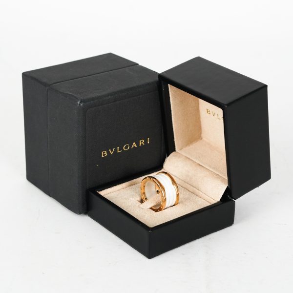 BC) Bvlgari B.Zero.1 Ring Rose Gold White Ceramic Cheap