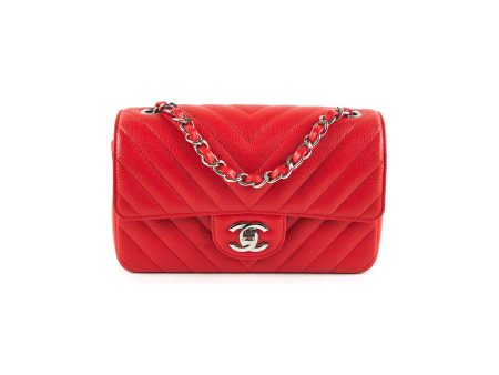 Chanel Mini Rectangular Cavair Red For Sale