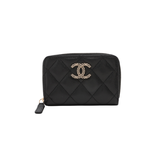 ITEM 16 - Chanel large CC Zip Compact Wallet Caviar Black (Microchip) Online