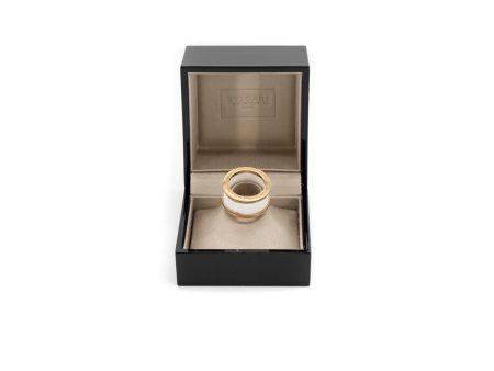 Bvlgari B.Zero Ring Pink Gold White Ceramic Hot on Sale