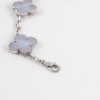 Van Cleef and Arpels 5 Motif Chalcedony White Gold Bracelet on Sale