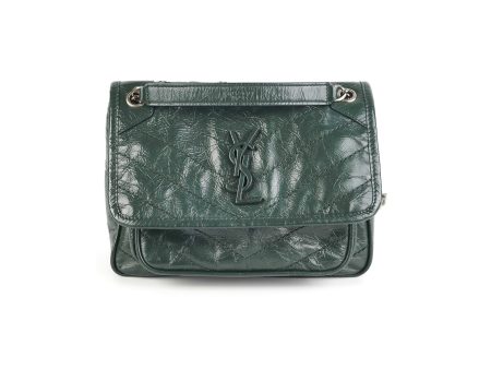 Deal of the Week- Saint Laurent Niki Baby Green Shoulder Bag Online Sale