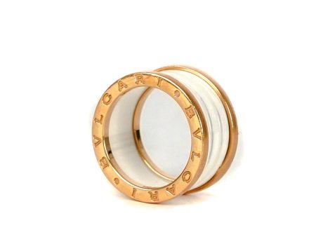 BC) Bvlgari B.Zero.1 Ring Rose Gold White Ceramic Cheap