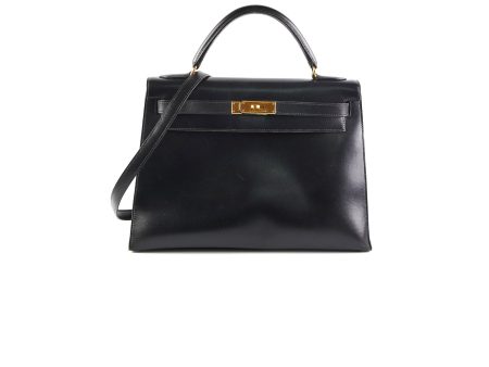 Hermes Vintage Kelly 32 Black C Square Stamp Hot on Sale