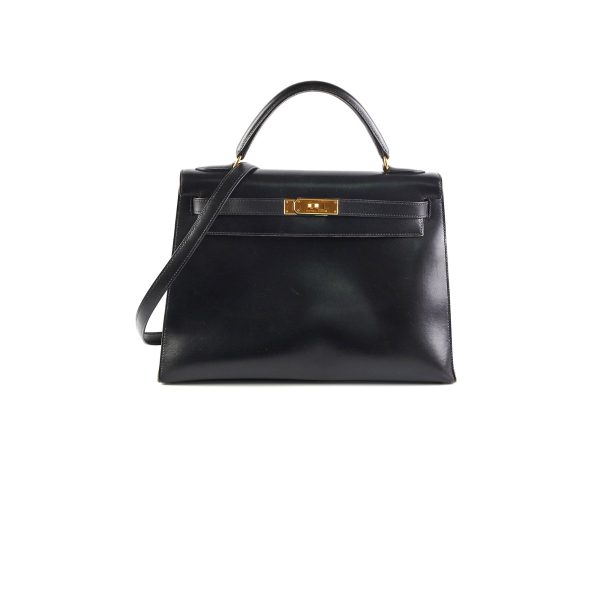 Hermes Vintage Kelly 32 Black C Square Stamp Hot on Sale