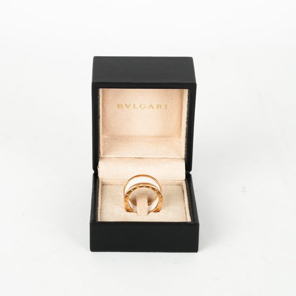 BC) Bvlgari B.Zero.1 Ring Rose Gold White Ceramic Cheap