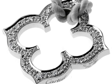 Cartier Quatrefoil Diamond White Gold Necklace Online Sale