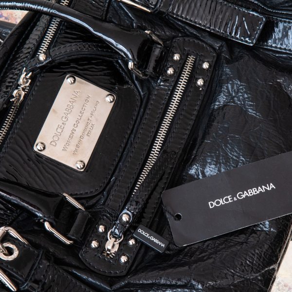 Dolce & Gabbana  Black Patent Bag Online Hot Sale