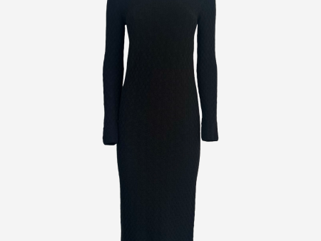 CHANEL - LONG KNIT DRESS BLACK WITH DECORATIVE BUTTONS SIZE 34 FR Online Sale