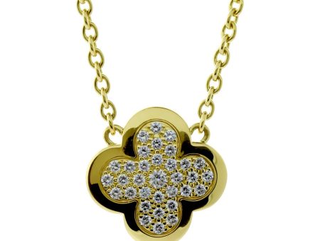 Van Cleef and Arpels Pure Alhambra Diamond Gold Necklace Online Hot Sale