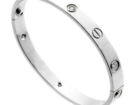 Cartier Love 6 Diamond White Gold Bangle Bracelet Fashion