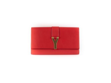 Saint Laurent Red Clutch Bag on Sale