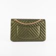 Chanel Chevron Reissue 226 Medium Khaki Green Metallic Online now