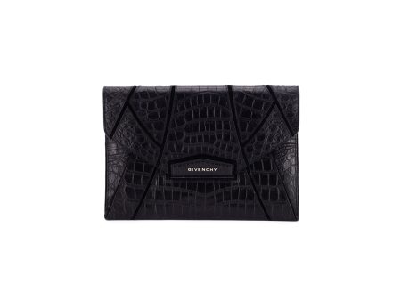 Givenchy Clutch Croc Embossed Black on Sale