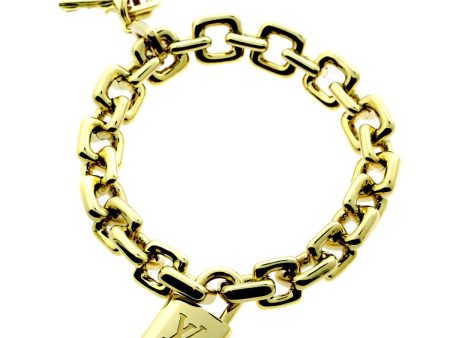 Louis Vuitton Padlock & Keys Yellow Gold Bracelet Supply