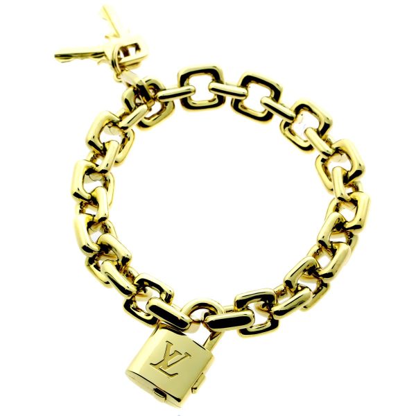 Louis Vuitton Padlock & Keys Yellow Gold Bracelet Supply