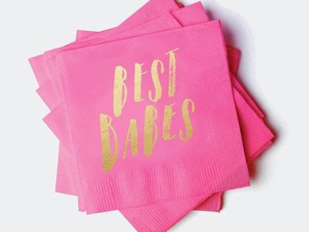 Cocktail Napkin-Best Babes-Pink Online now