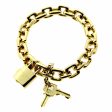 Louis Vuitton Padlock & Keys Gold Charm Bracelet Cheap