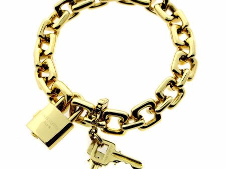 Louis Vuitton Padlock & Keys Gold Charm Bracelet Cheap