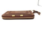 Chloe Brown Marcie Nubuck Long Zip Around Wallet Hot on Sale