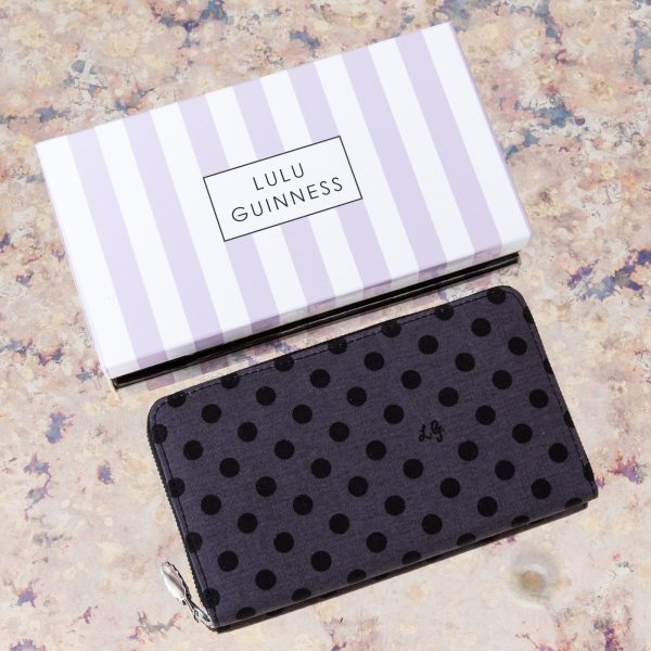 Lulu Guinness Polkadot Fabric Wallet Hot on Sale