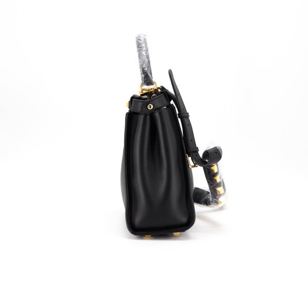 Fendi Peekaboo Medium Calfskin Studded Black GHW Hot on Sale