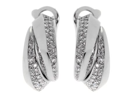 Cartier Panthere Diamond White Gold Earrings Cheap