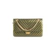 Chanel Chevron Reissue 226 Medium Khaki Green Metallic Online now