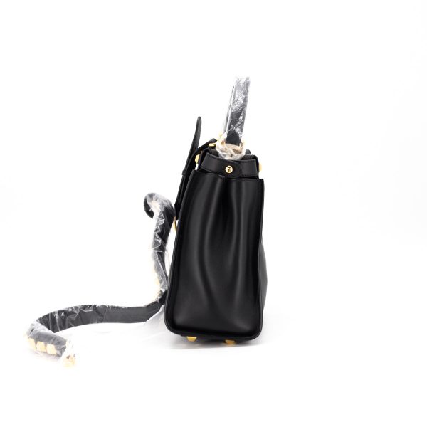 Fendi Peekaboo Medium Calfskin Studded Black GHW Hot on Sale