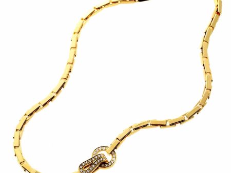 Cartier Agrafe Diamond Gold Necklace For Cheap