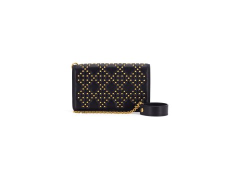 Dior Studded Wallet Wristlet Black Fashion