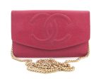 Authentic Chanel Fuschia Pink Caviar Wallet On Chain (WOC) For Cheap