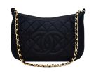 Authentic Chanel Black Caviar Quilted GST Camera Style Handbag For Sale