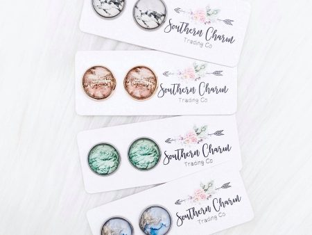 Stud Earrings-Marble Singles For Cheap