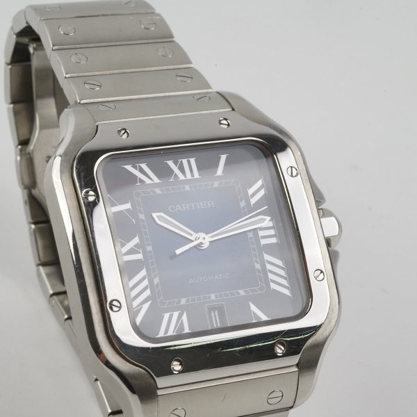 Cartier Santos Watch Dark Navy Dial Sale