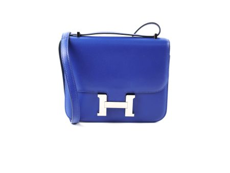 ITEM 29 - Hermes 18 Mini Constance Electric Blue A Stamp on Sale