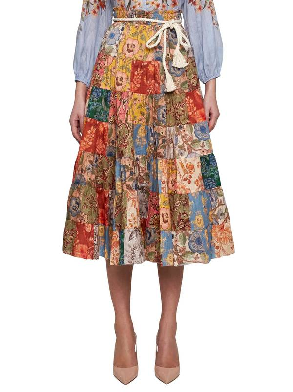 Zimmermann SKU gonna-junie-tiered-midi-skirt For Cheap