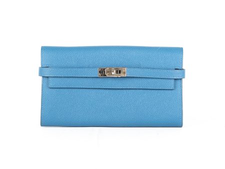 Hermes Kelly Wallet Blue For Discount