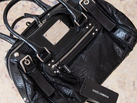 Dolce & Gabbana  Black Patent Bag Online Hot Sale