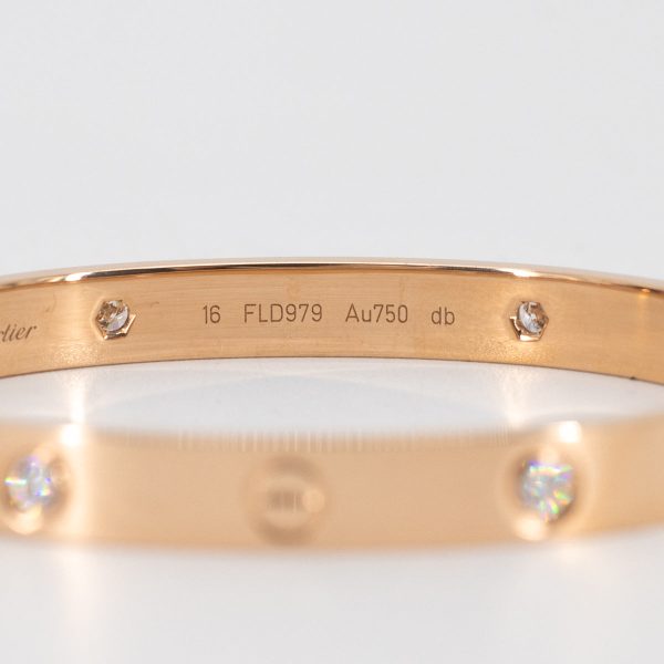 Cartier Love Bangle with 4 Diamonds Pink Gold 16 Jul18 Supply