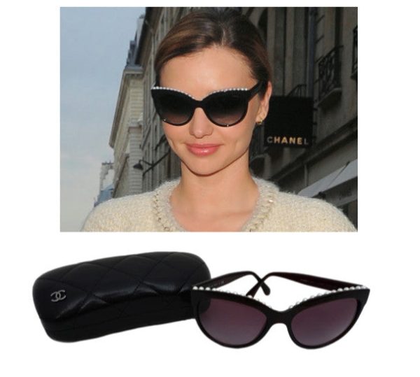 Authentic Chanel Pearl Cat Eye Runway Sunglasses For Discount