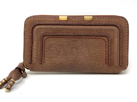 Chloe Brown Marcie Nubuck Long Zip Around Wallet Hot on Sale