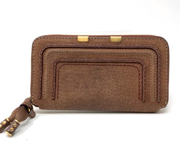 Chloe Brown Marcie Nubuck Long Zip Around Wallet Hot on Sale