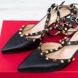 Valentino Garavani Black Rockstud Kitten Heels Online