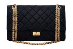 Authentic Chanel Black Crinkled Calfskin 2.55 Reissue 226 Double Flap Jumbo Sale