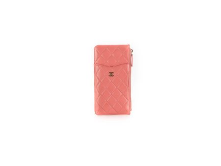 Chanel Caviar Coral Phone-Cardholder Holder Online